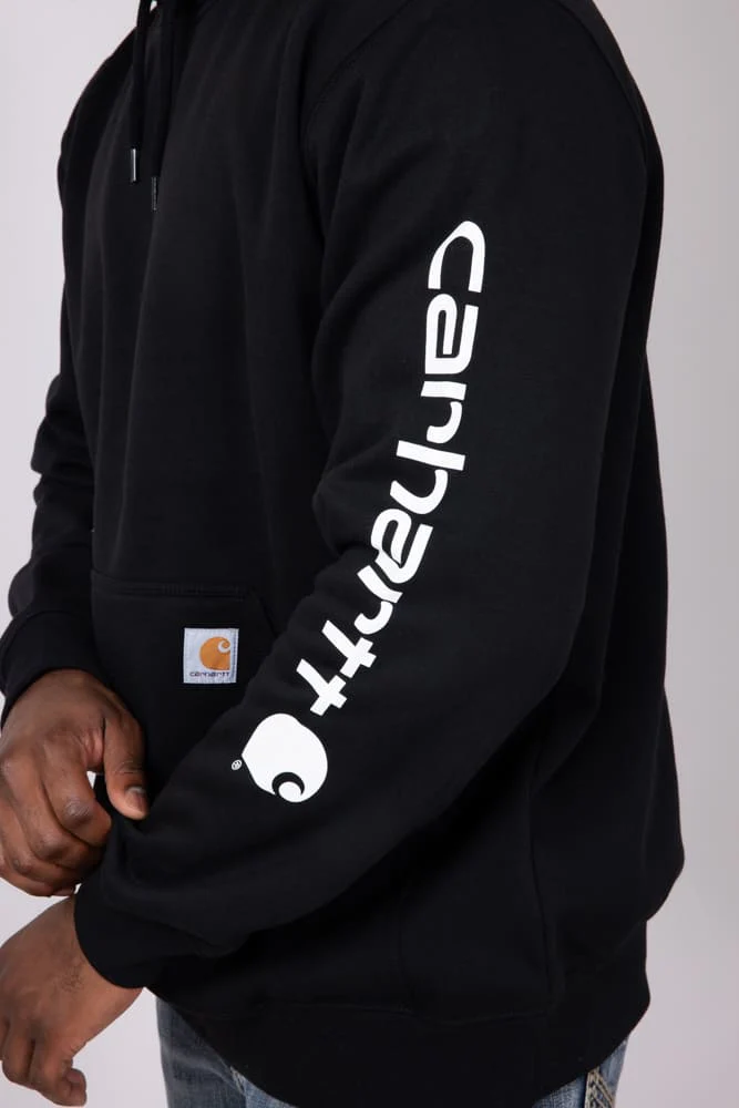 Carhartt Logo Sleeve Graphic Hoodie for Men in Black | K288-BLK BLACK - Image 4
