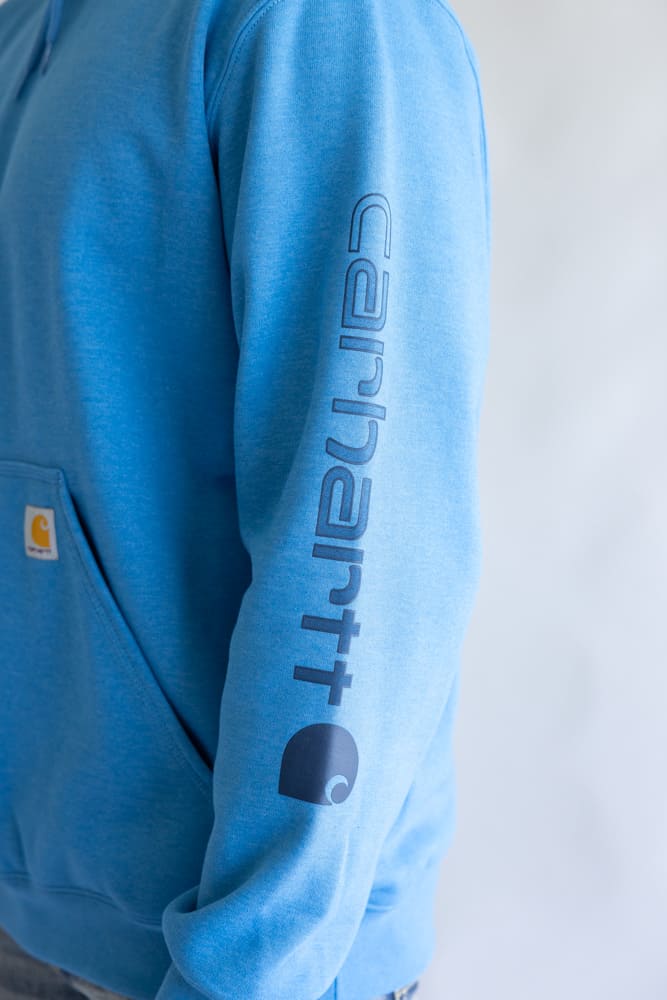 Carhartt Logo Sleeve Hoodie for Men in Horizon Blue | K288-HO7 - Image 5