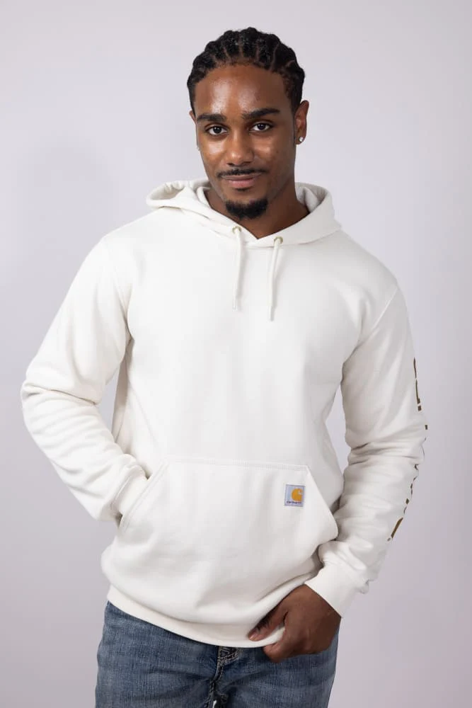 Carhartt Logo Sleeve Hoodie for Men in Malt White | K288-W03 MALT - Image 2
