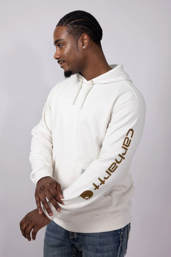 Carhartt Logo Sleeve Hoodie for Men in Malt White | K288-W03 MALT - Image 3