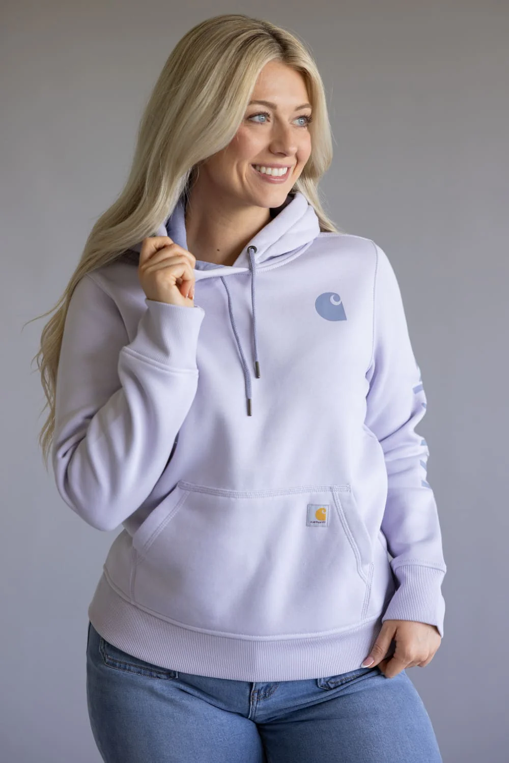 Carhartt Logo Sleeve Midweight Hoodie for Women - Image 3