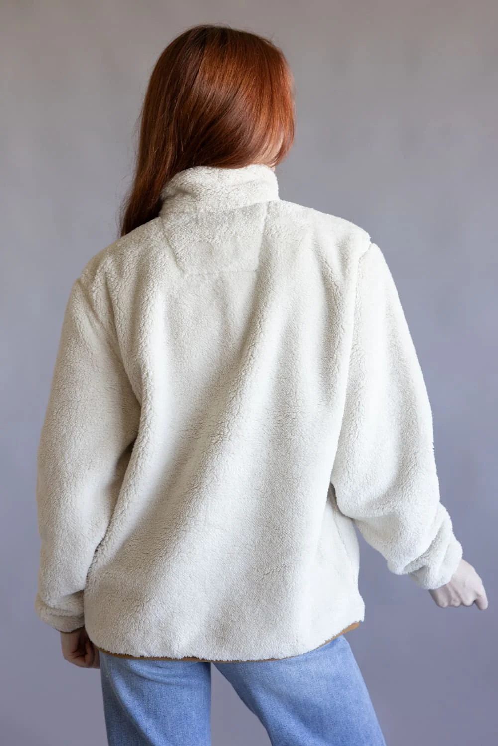 Carhartt Loose Fit Fleece Half Zip Pullover for Women in Oat Milk | 106470-A16 - Image 4
