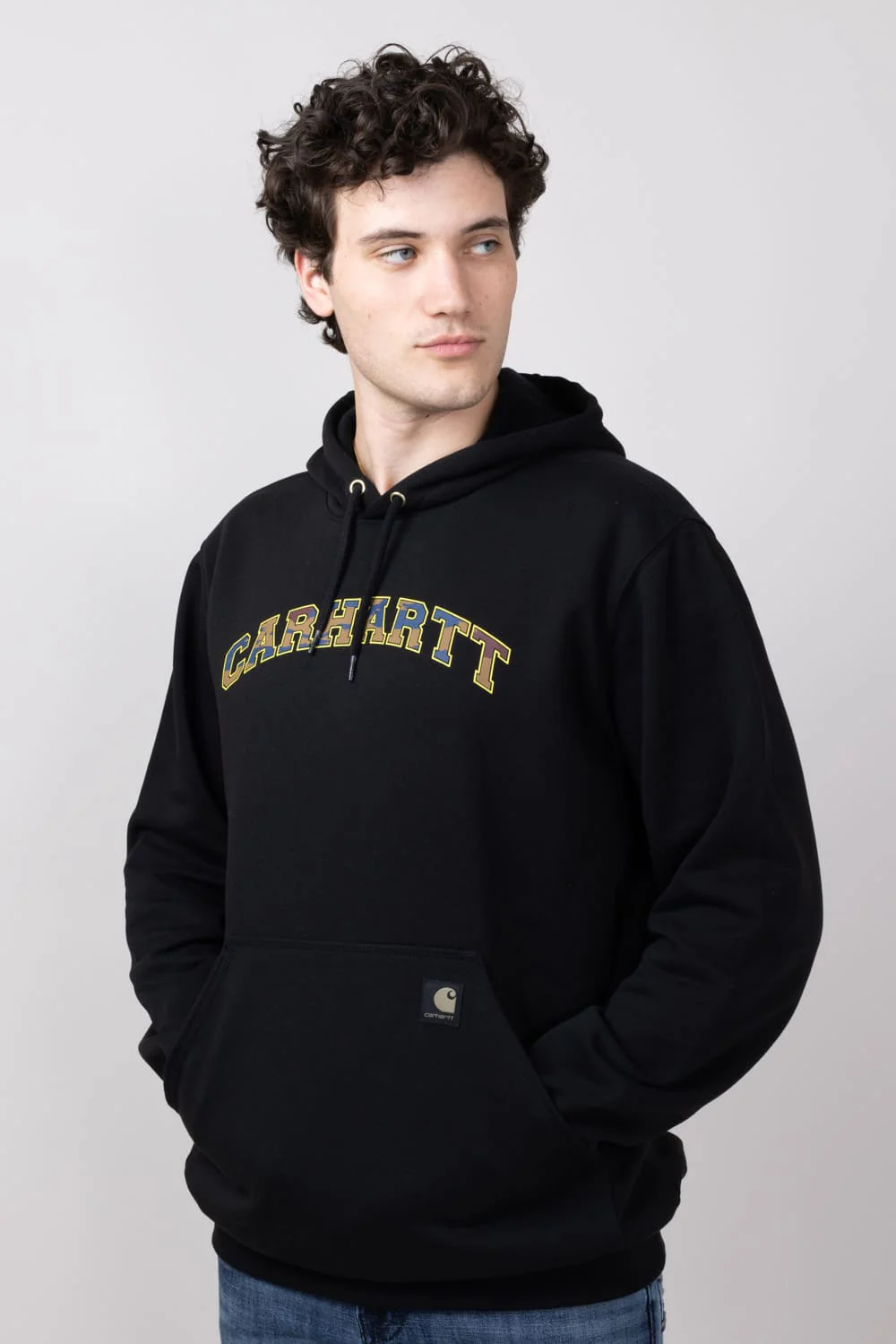 Carhartt Loose Fit Midweight Camo Logo Graphic Sweatshirt for Men in Black | 106389-N04-BLACK - Image 4