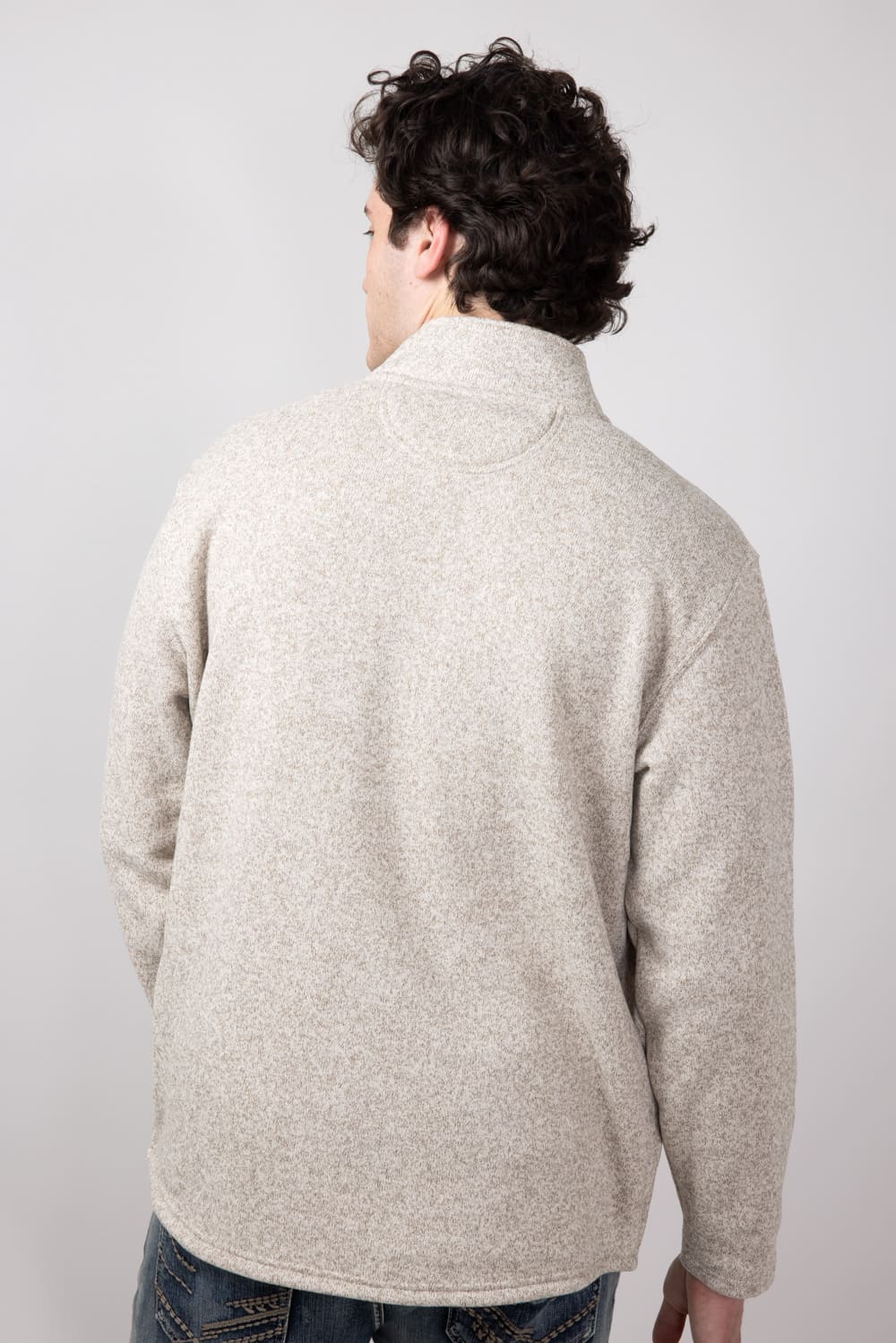 Carhartt Midweight Quarter Zip Sweatshirt for Men in Oat Milk | 106378-A16-OAT - Image 2