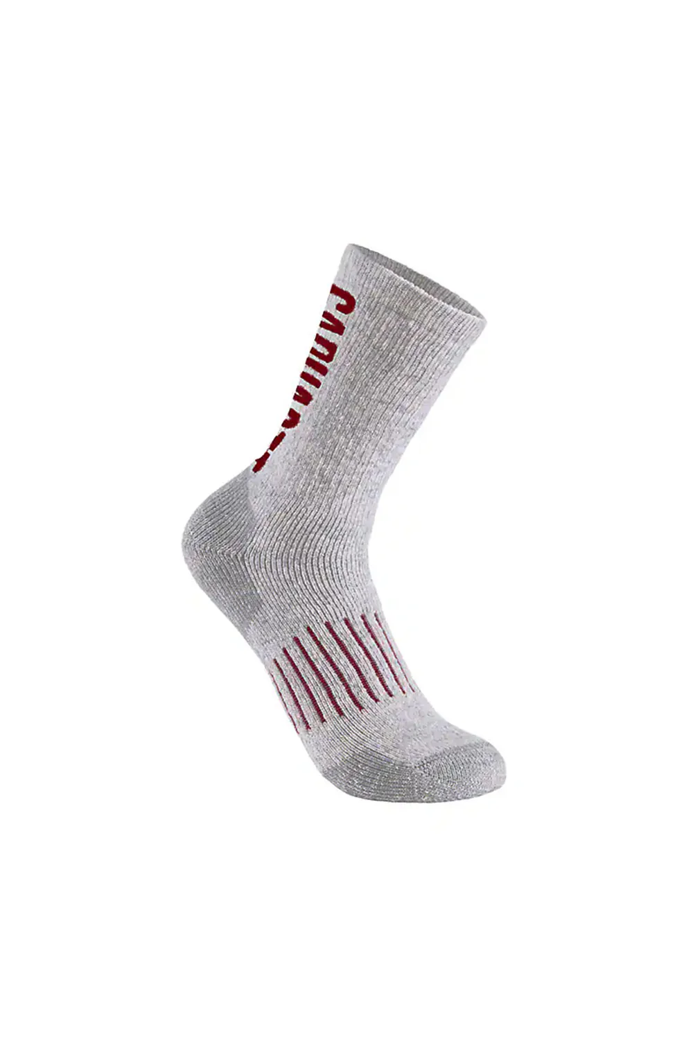Carhartt Midweight Synthetic-Wool Blend Logo Crew 2 Pack Crew Socks for Men in Grey | SC9522-MASST01 - Image 2