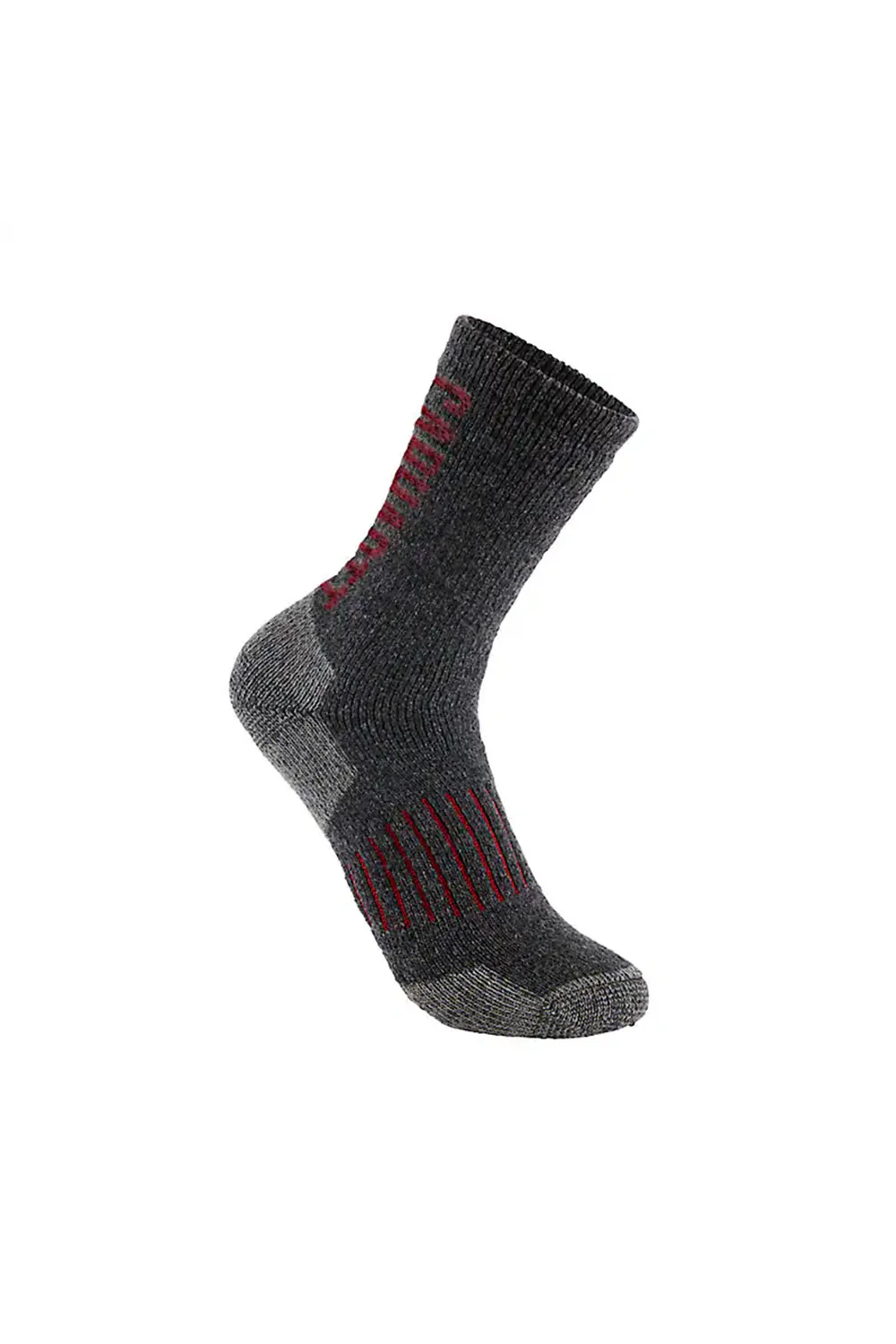Carhartt Midweight Synthetic-Wool Blend Logo Crew 2 Pack Crew Socks for Men in Grey | SC9522-MASST01 - Image 3