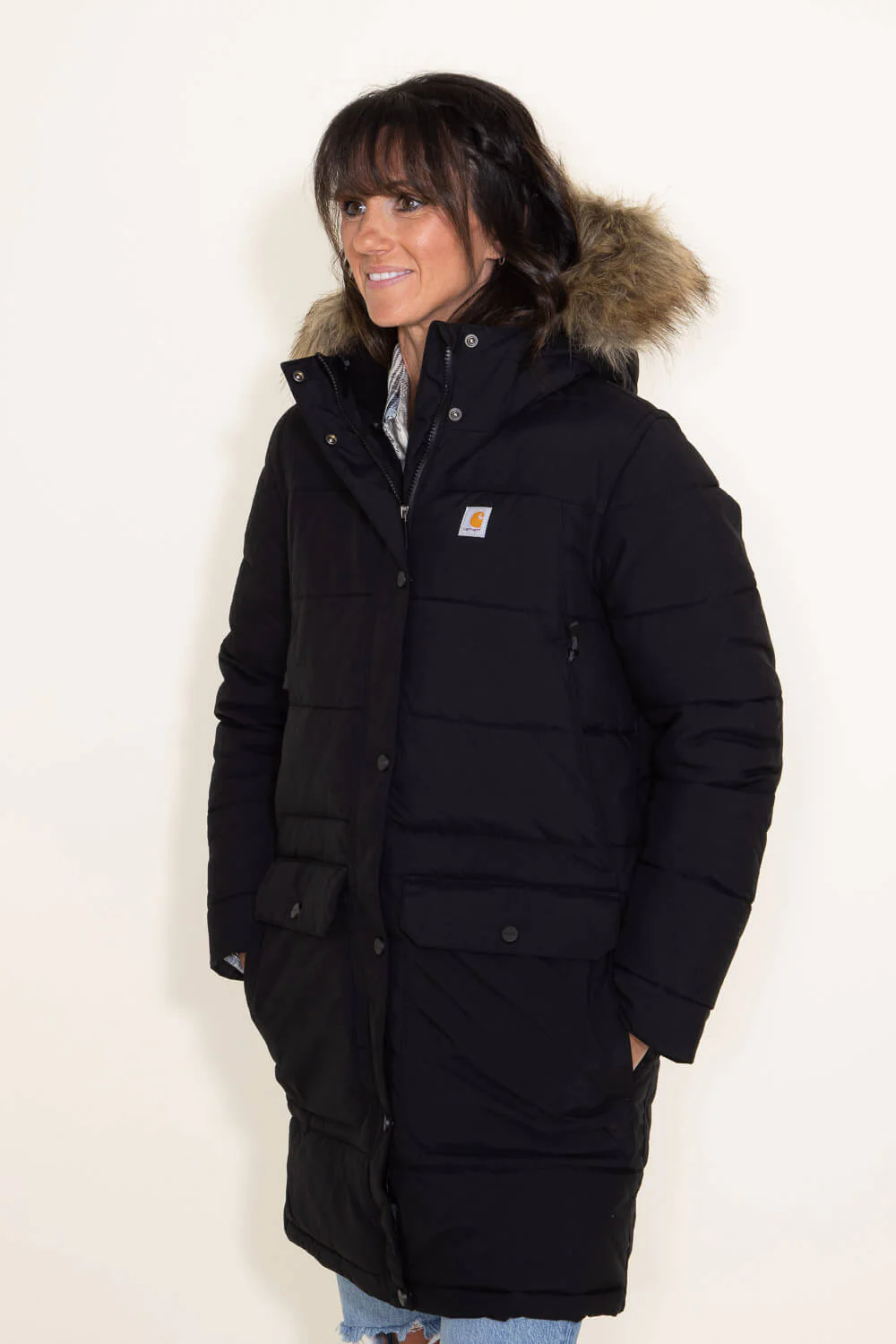 Carhartt Montana Insulated Coat for Women in Black | 105456-N04 - Image 5