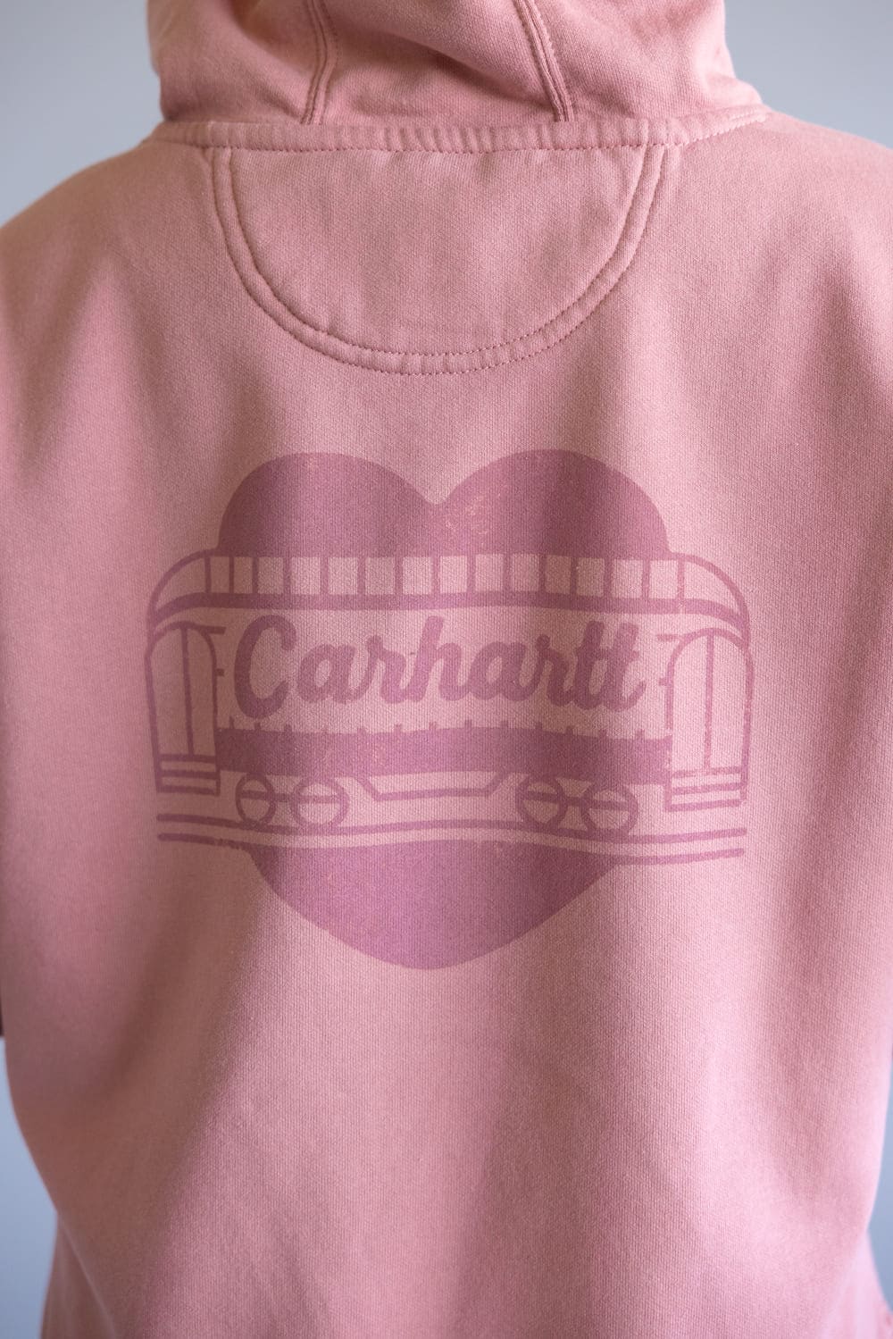 Carhartt Oversized Midweight Heart Graphic Hoodie for Women in Rose Tint | 107146-P54 - Image 3