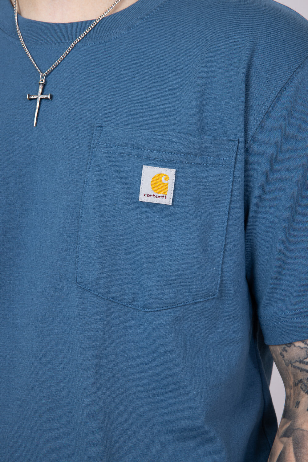 Carhartt Pocket Graphic T-Shirt for Men in Blue | 106760-HK8-STRMBLU - Image 3