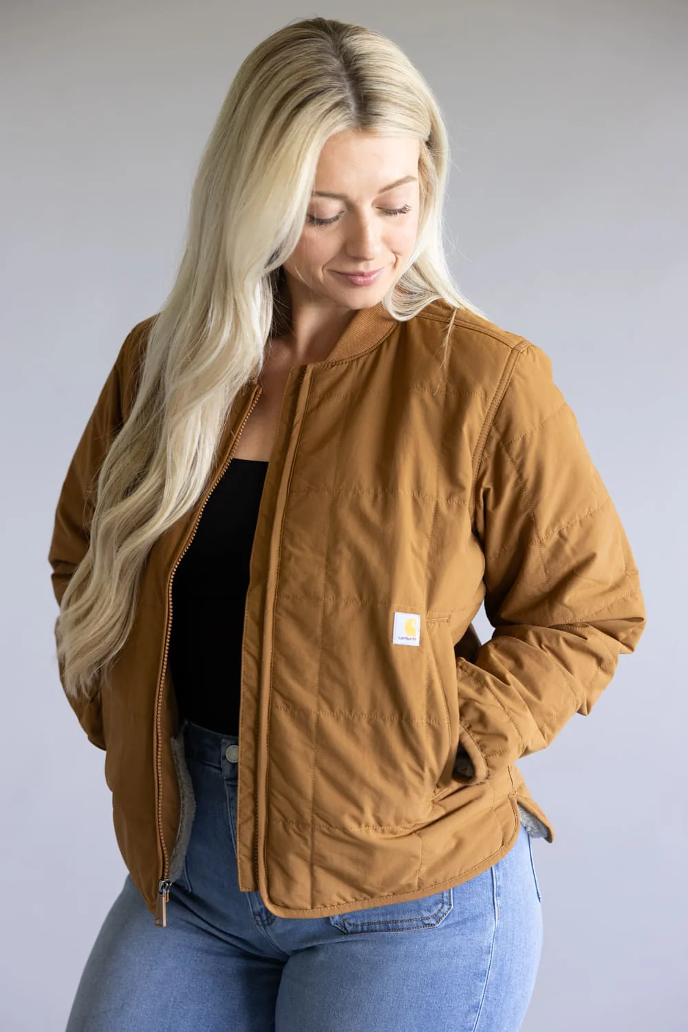 Carhartt Rain Defender Lightweight Insulated Jacket for Women in Carhartt Brown | 106486-BRN - Image 5