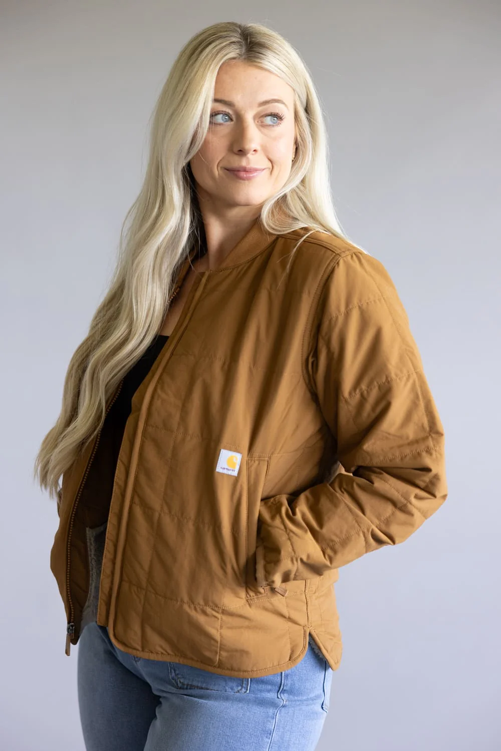 Carhartt Rain Defender Lightweight Insulated Jacket for Women in Carhartt Brown | 106486-BRN - Image 6