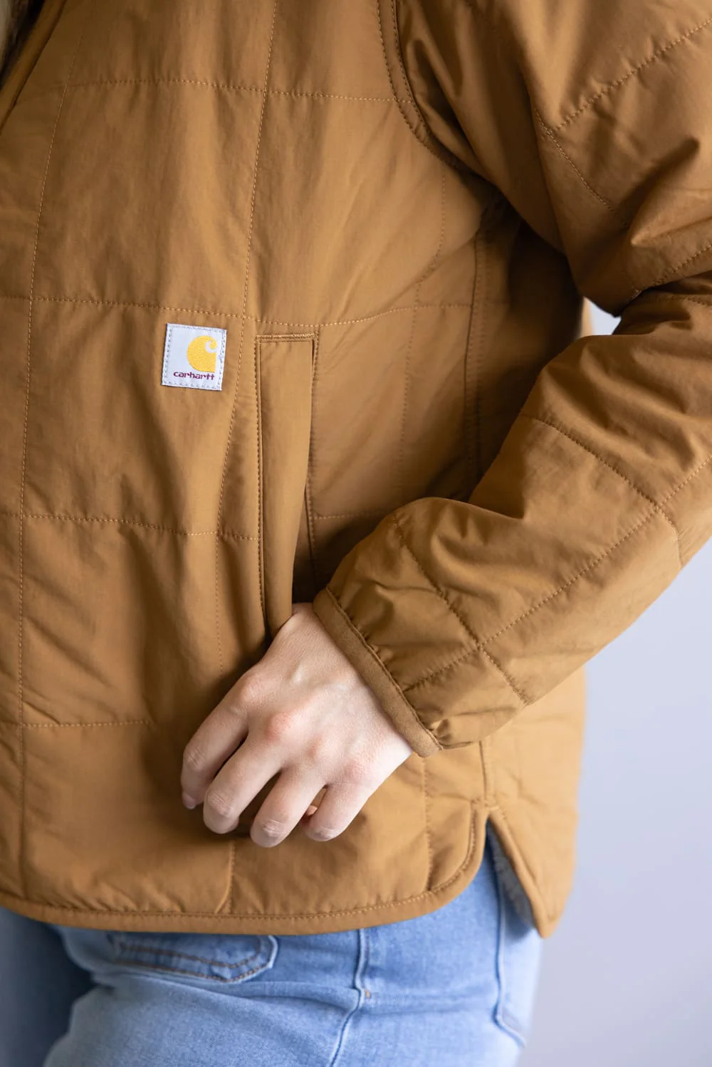 Carhartt Rain Defender Lightweight Insulated Jacket for Women in Carhartt Brown | 106486-BRN - Image 7