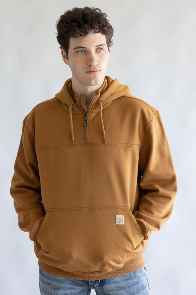 Carhartt Rain Defender Loose Fit Heavyweight 1/4 Zip Hoodie for Men - Image 2