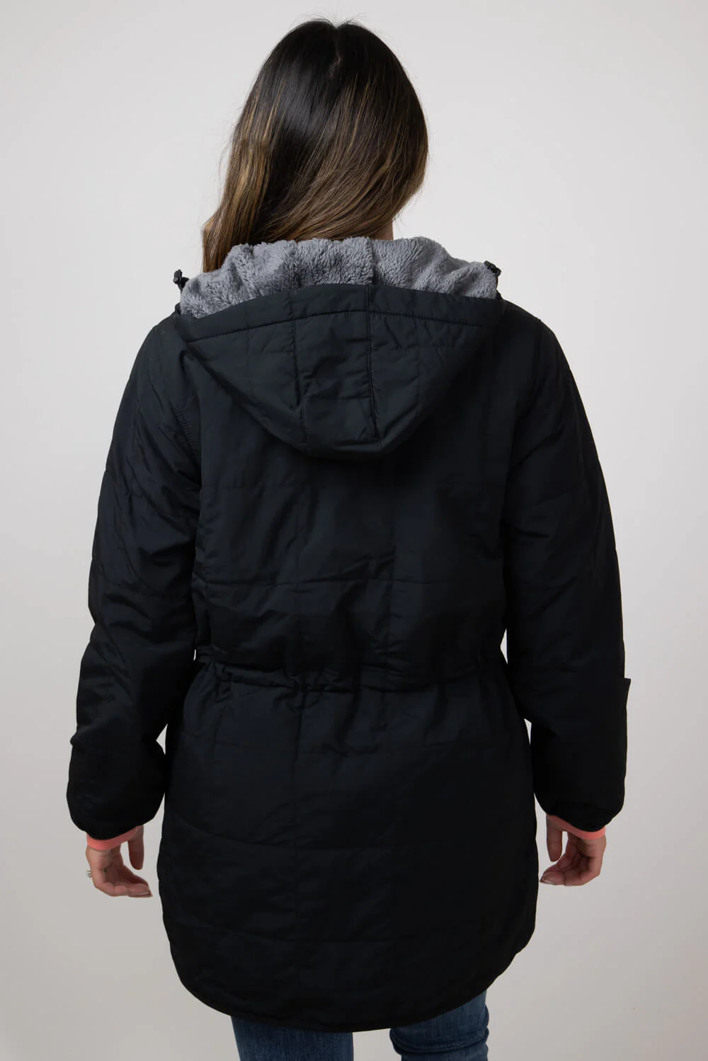 Carhartt Rain Defender Loose-Fit Lightweight Insulated Hooded Coat for Women in Black | 106465-N04 - Image 3