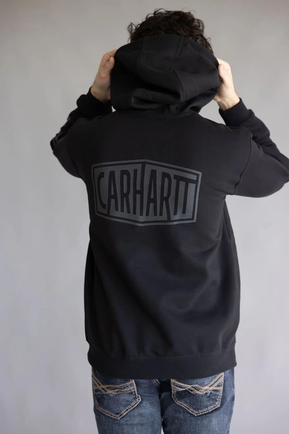 Carhartt Rain Defender Midweight Logo Sleeve Hoodie for Men - Image 2