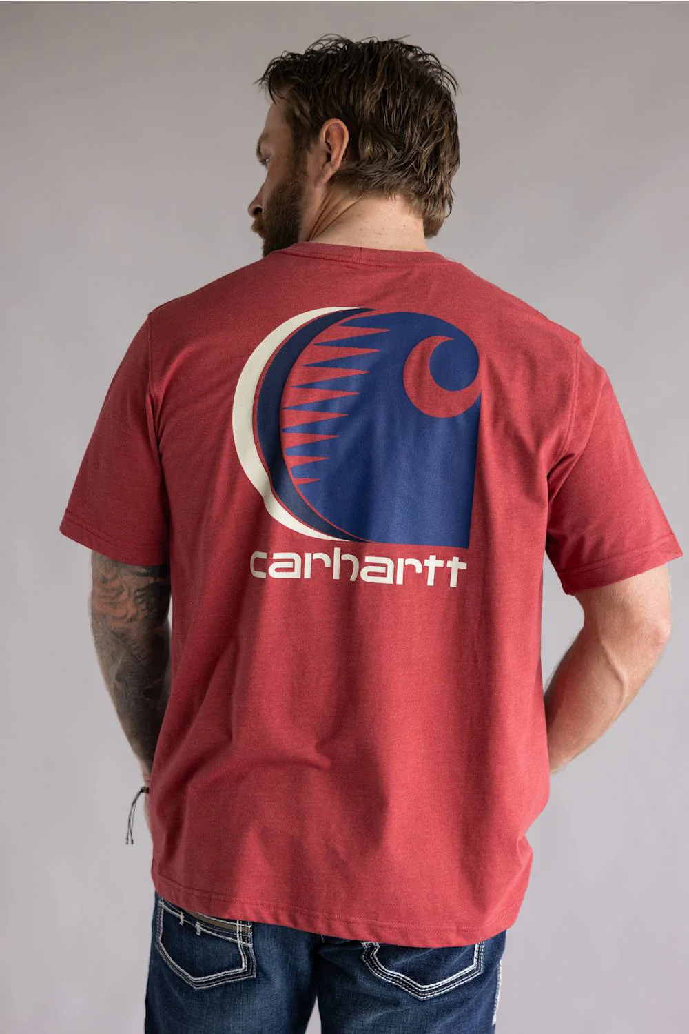 Carhartt Relaxed C-Logo T-Shirt for Men in Amber | 107436-RE4-AMBER - Image 3