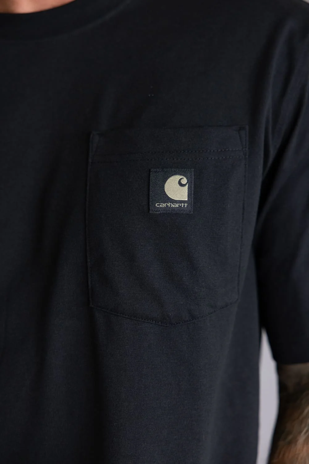 Carhartt Relaxed Fit Lightweight Camo Logo Pocket Graphic T-Shirt for Men in Black | 107183-N04 BLACK - Image 3