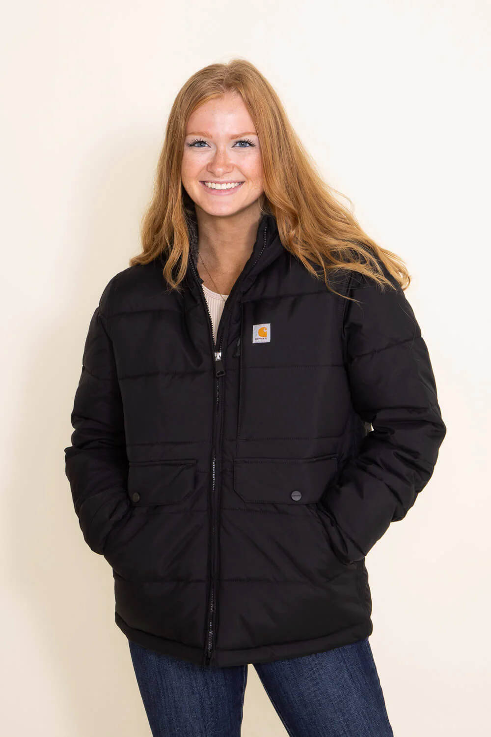 Carhartt Relaxed Fit Midweight Utility Jacket for Women in Black | 105457-N04 - Image 3