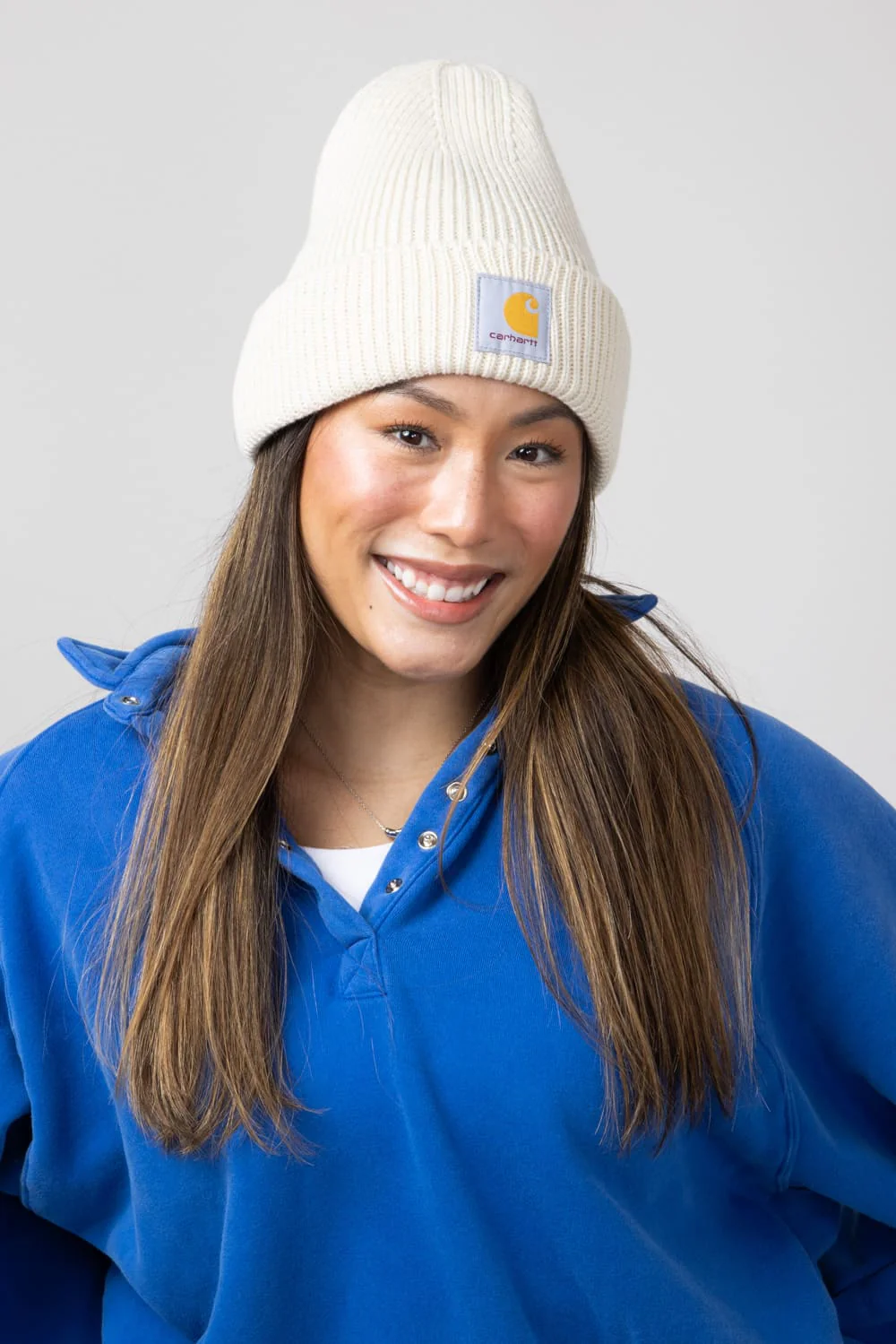 Carhartt Rib Knit Beanie in Oat Milk | 105560-A16 - Image 3