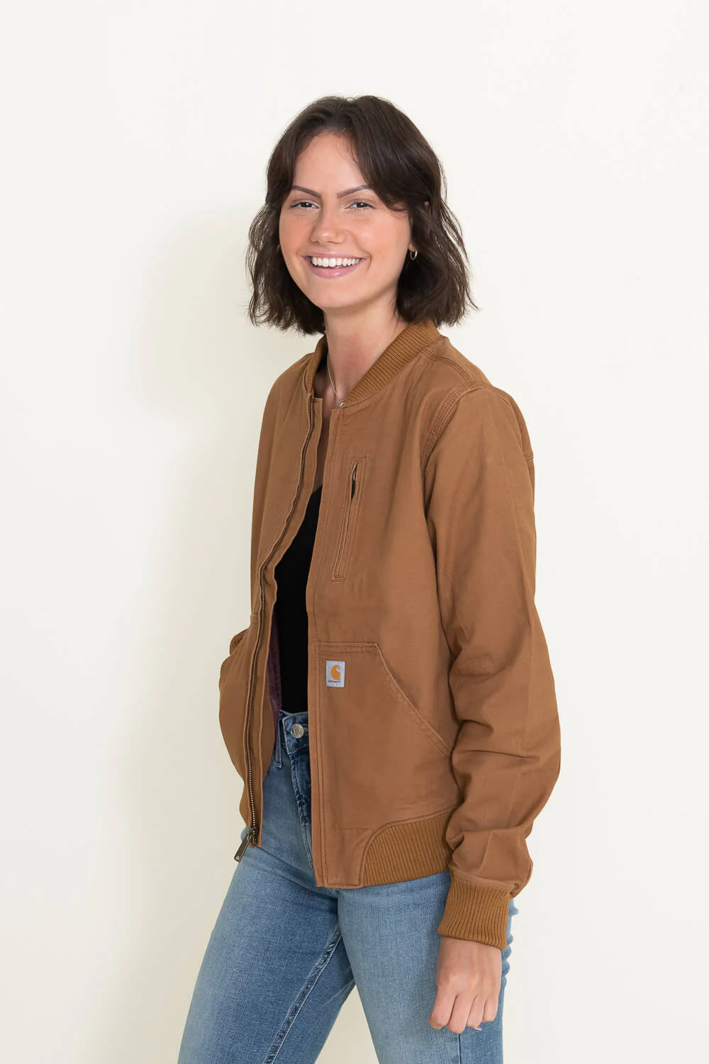 Carhartt Rugged Flex Relaxed Fit Canvas Jacket for Women in Brown | 102524-211 - Image 3