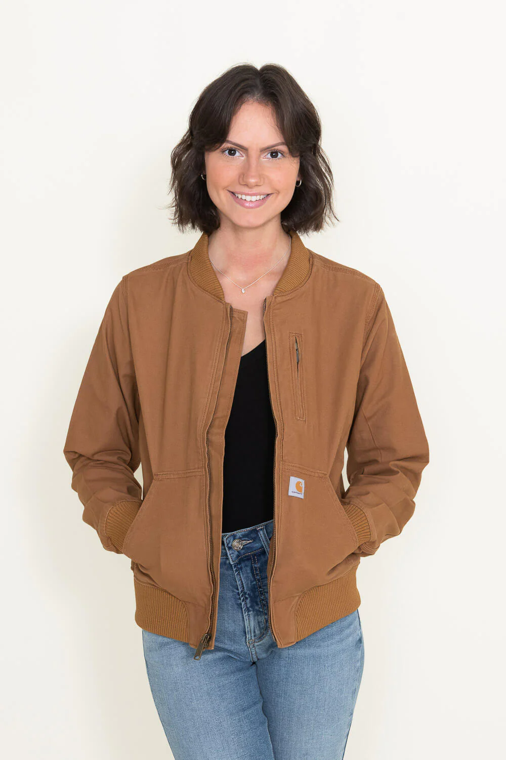 Carhartt Rugged Flex Relaxed Fit Canvas Jacket for Women in Brown | 102524-211 - Image 4