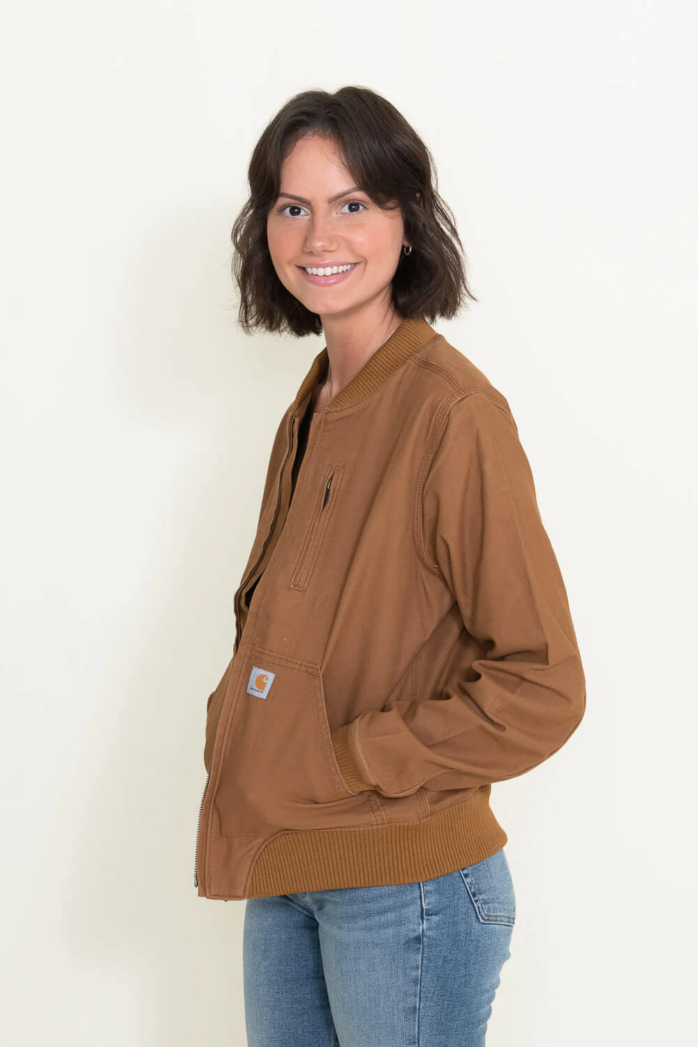 Carhartt Rugged Flex Relaxed Fit Canvas Jacket for Women in Brown | 102524-211 - Image 5