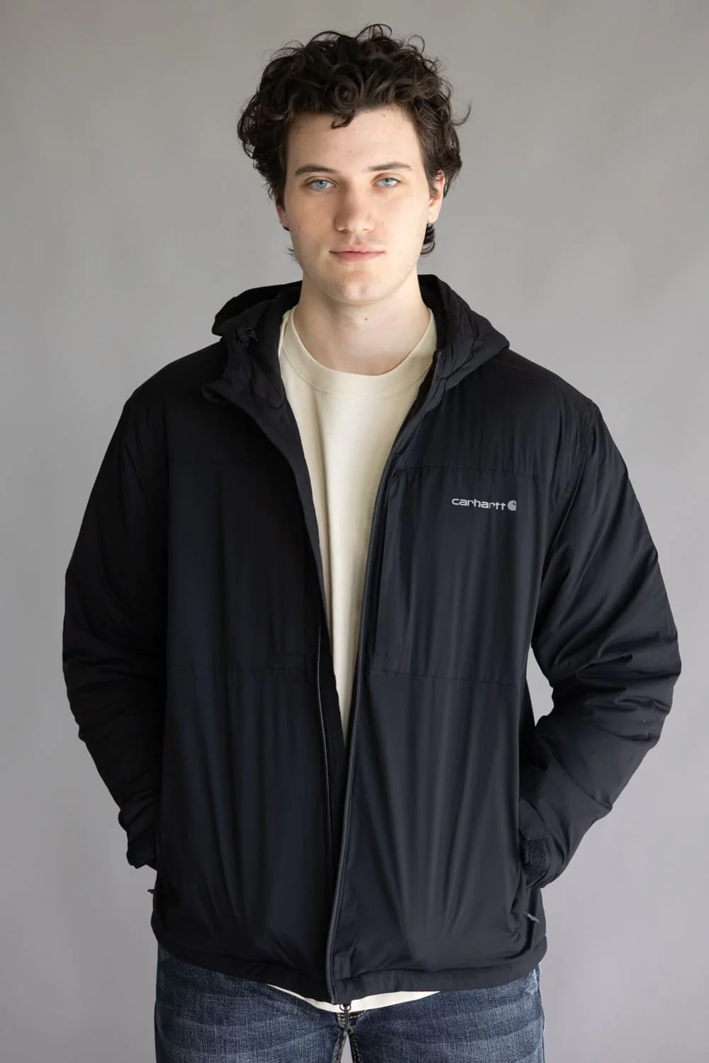 Carhartt Rugged Flex Relaxed Fit Lightweight Stretch Insulated Jacket for Men in Black | 106981-N04 BLACK - Image 3