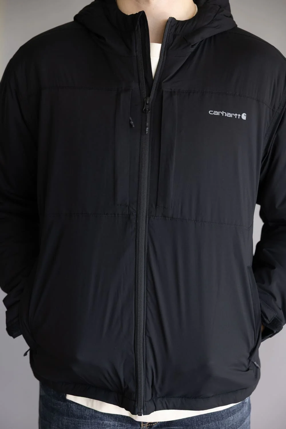 Carhartt Rugged Flex Relaxed Fit Lightweight Stretch Insulated Jacket for Men in Black | 106981-N04 BLACK - Image 4