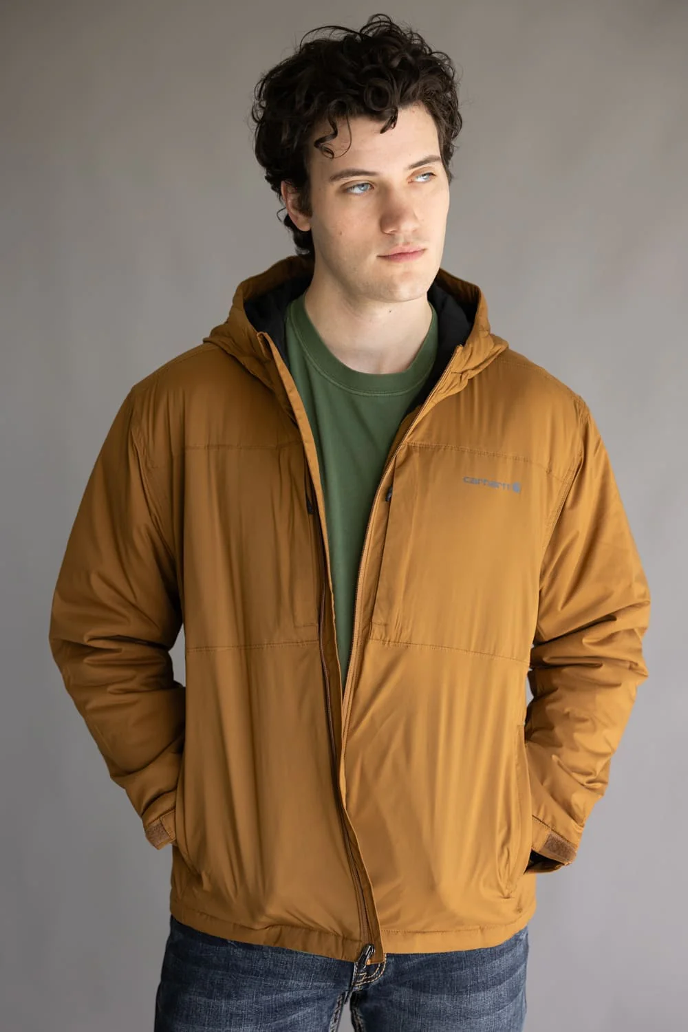 Carhartt Rugged Flex Relaxed Fit Lightweight Stretch Insulated Jacket for Men in Brown | 106981-BRN BROWN - Image 4