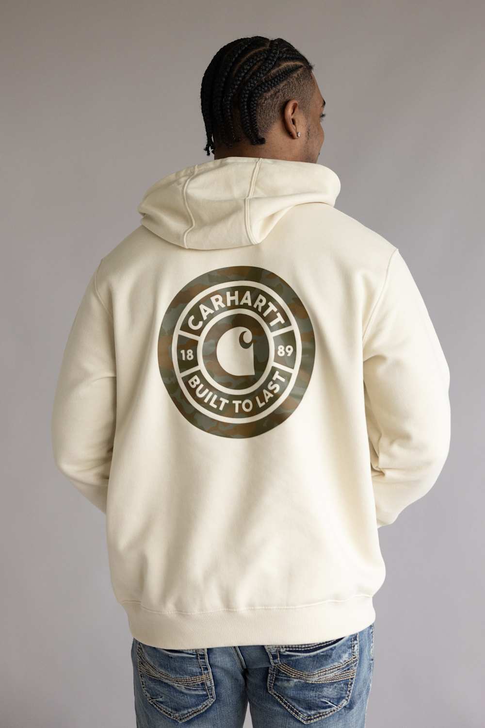 Carhartt Sawyer Camo Hoodie for Men in Oatmilk | 107461-A16-OATMILK - Image 3