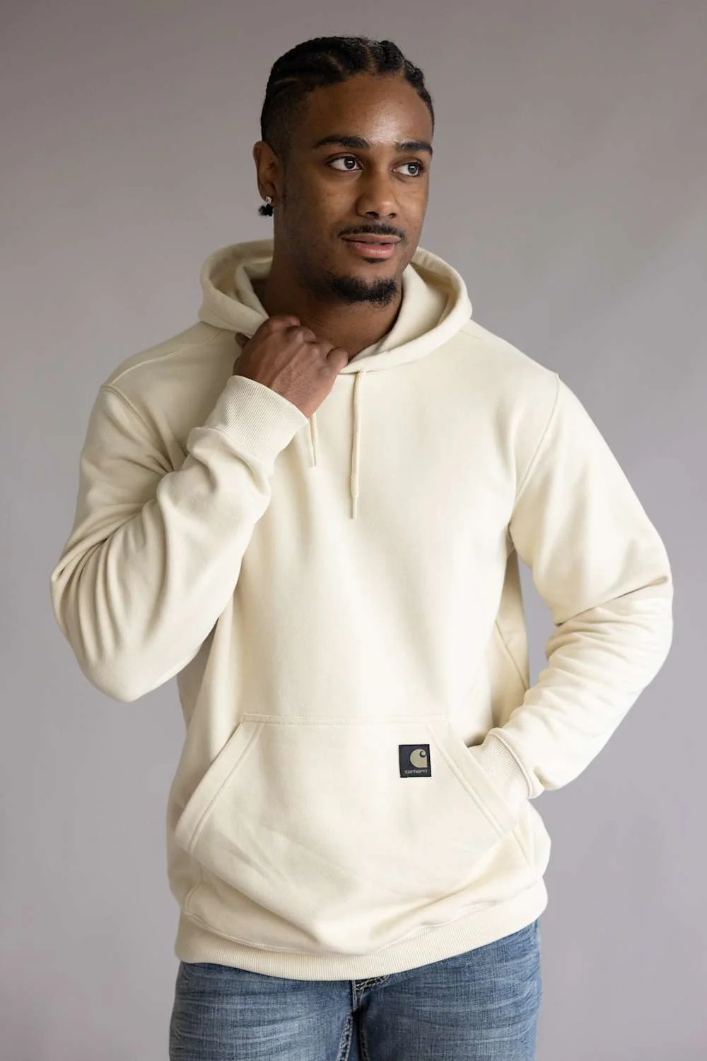 Carhartt Sawyer Camo Hoodie for Men in Oatmilk | 107461-A16-OATMILK - Image 4