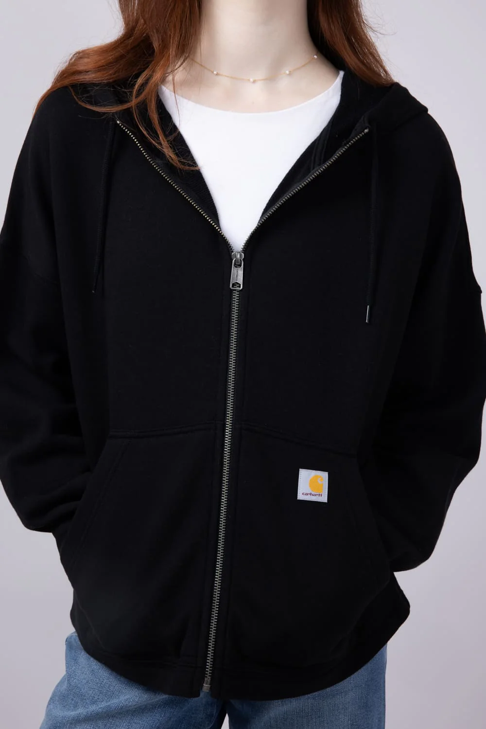 Carhartt Tencel Loose Fit Full Zip Jacket for Women in Black | 106837-N04 - Image 4