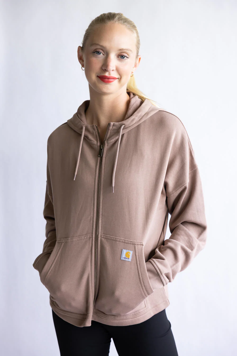 Carhartt Tencel Loose Fit Full Zip Jacket for Women in Soft Sepia | 106837-BA9 - Image 4