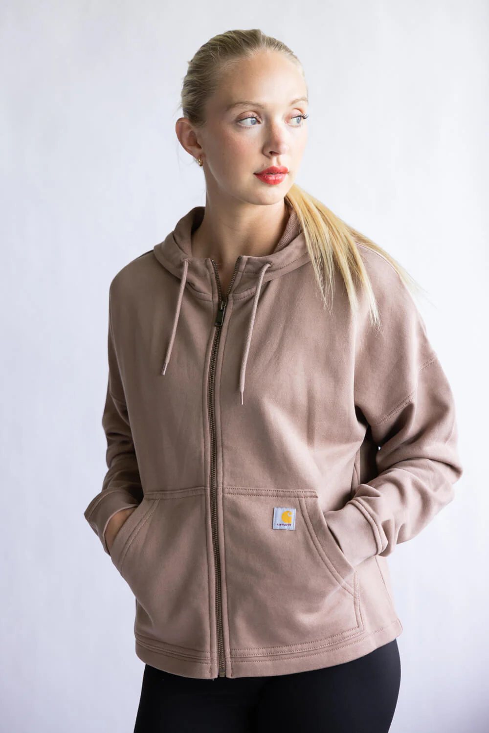 Carhartt Tencel Loose Fit Full Zip Jacket for Women in Soft Sepia | 106837-BA9 - Image 5