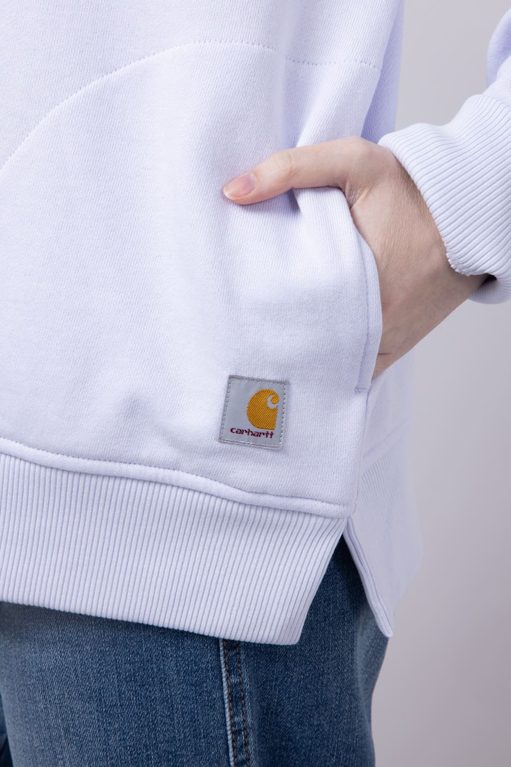 Carhartt Tencel Relaxed Fit Half Zip Sweatshirt for Women in Fresh Lavender | 106451-V84 - Image 3