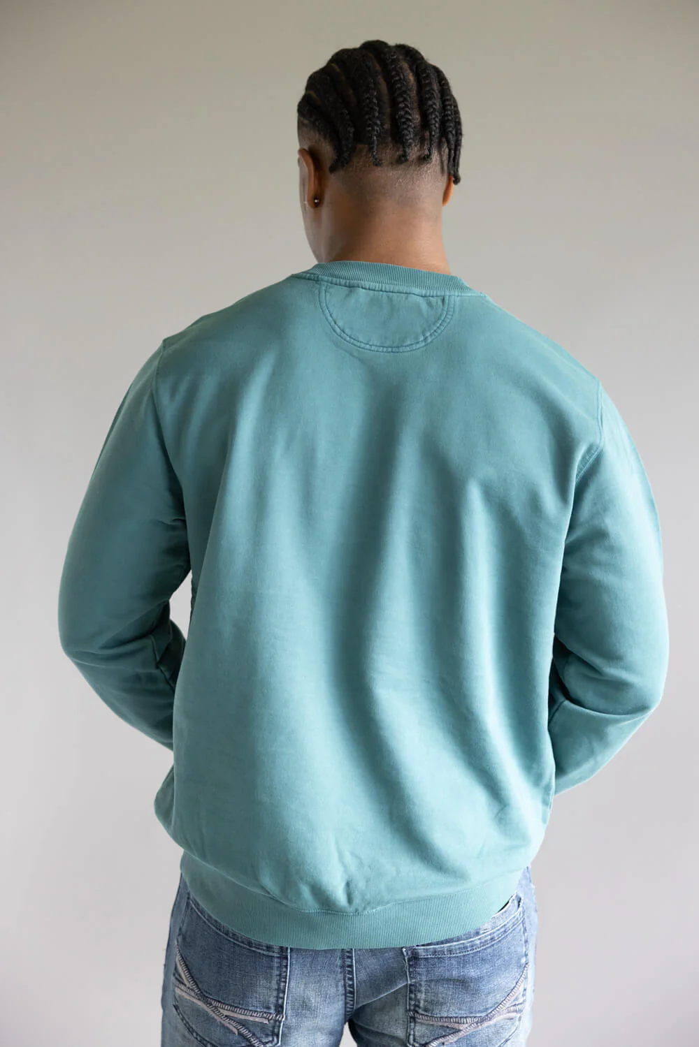 Carhartt Terry Crewneck Sweatshirt for Men in Greenstone | 106853-GM1 - Image 2