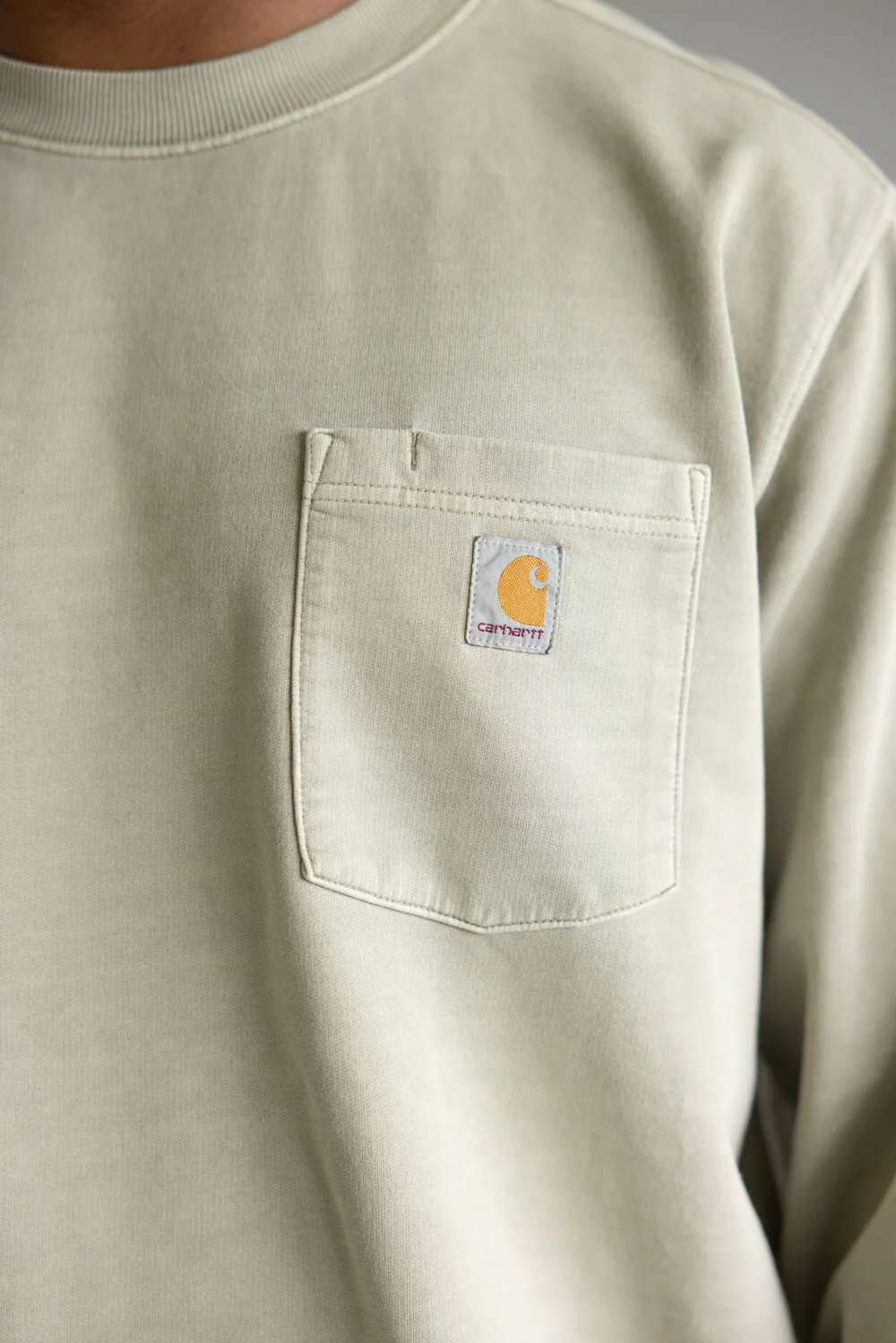 Carhartt Terry Crewneck Sweatshirt for Men in Greige | 106853-E00 - Image 3
