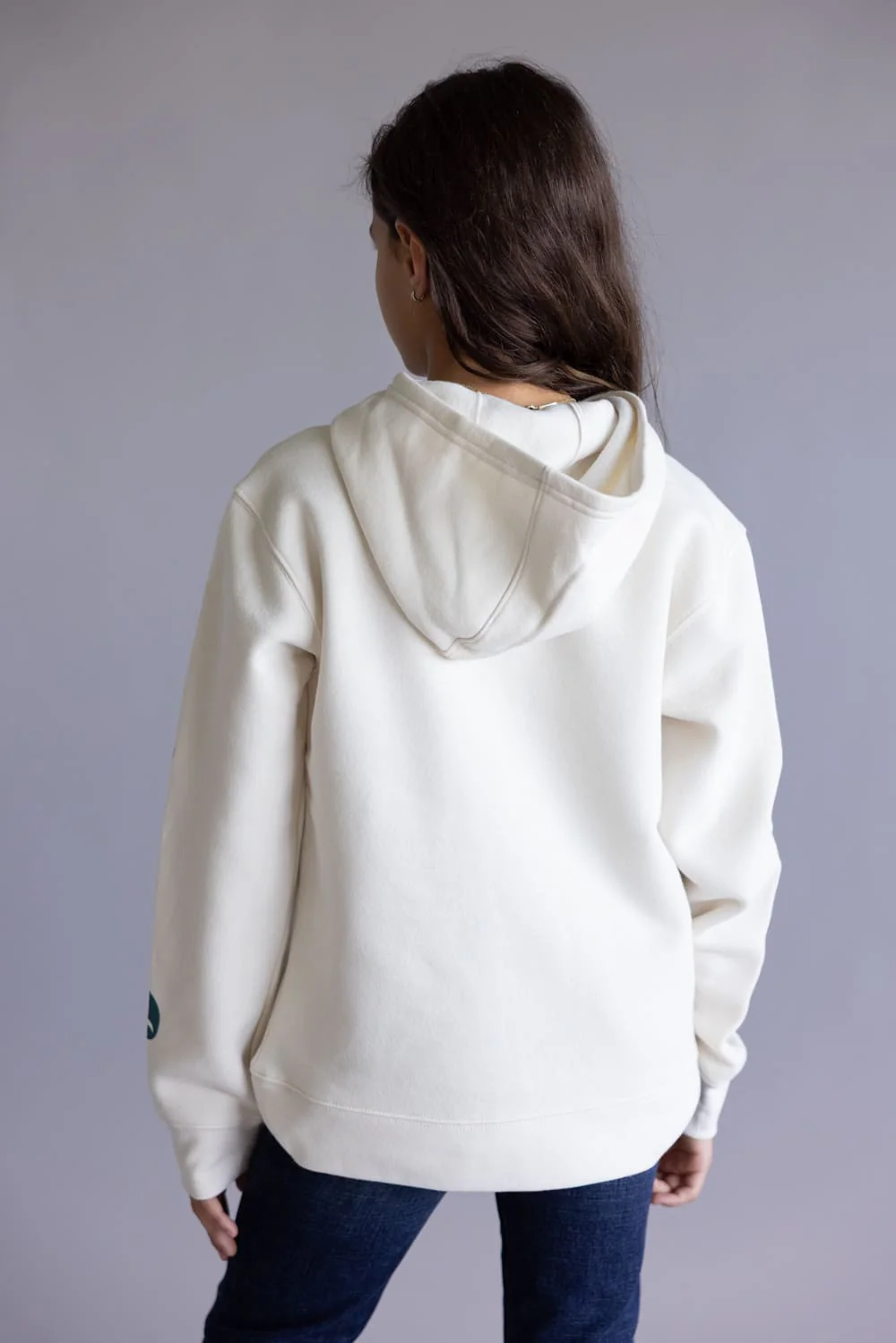 Carhartt Youth Classic Pullover Hoodie for Girls in Light Beige | CA7131-CA35-BEIGE - Image 3