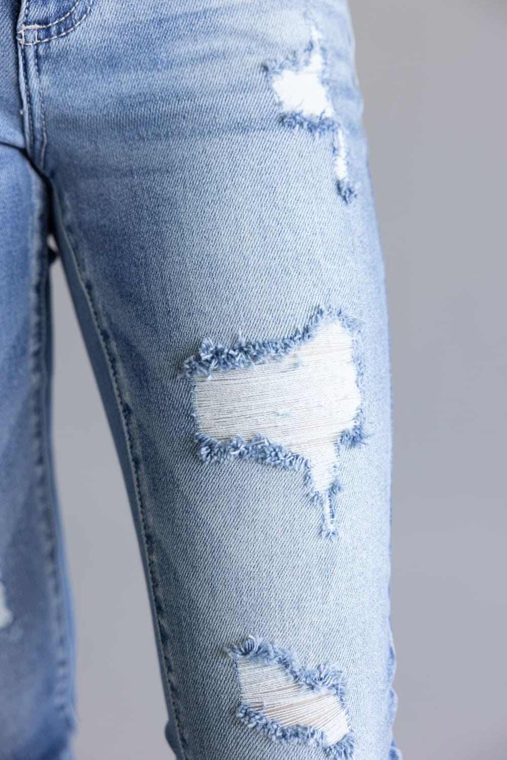 Cello Distressed Fray Ankle Cropped Skinny Jeans for Women | WV74422ML2 - Image 8