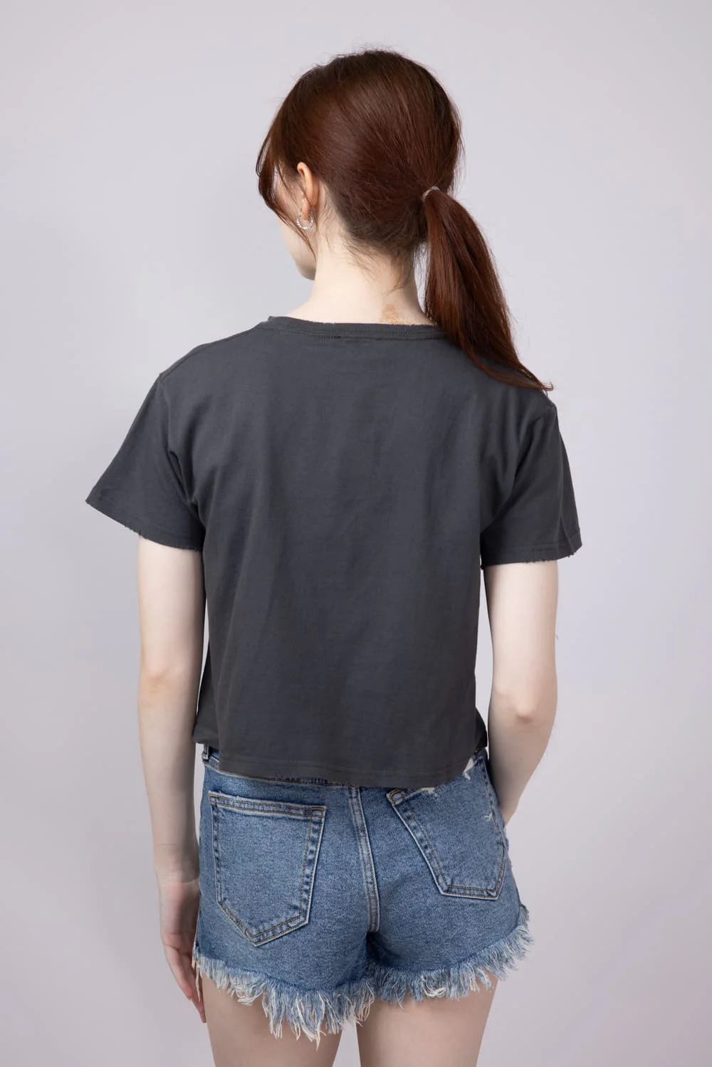 Cherries Leopard Graphic T-Shirt for Women in Grey Black | K9377-2473-BLACK - Image 4