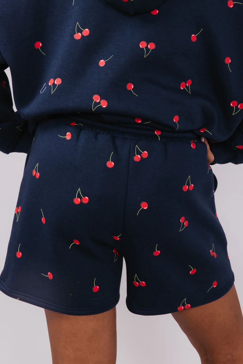 Cherry Sweat Shorts for Women in Navy | PSP1392-NAVY - Image 3