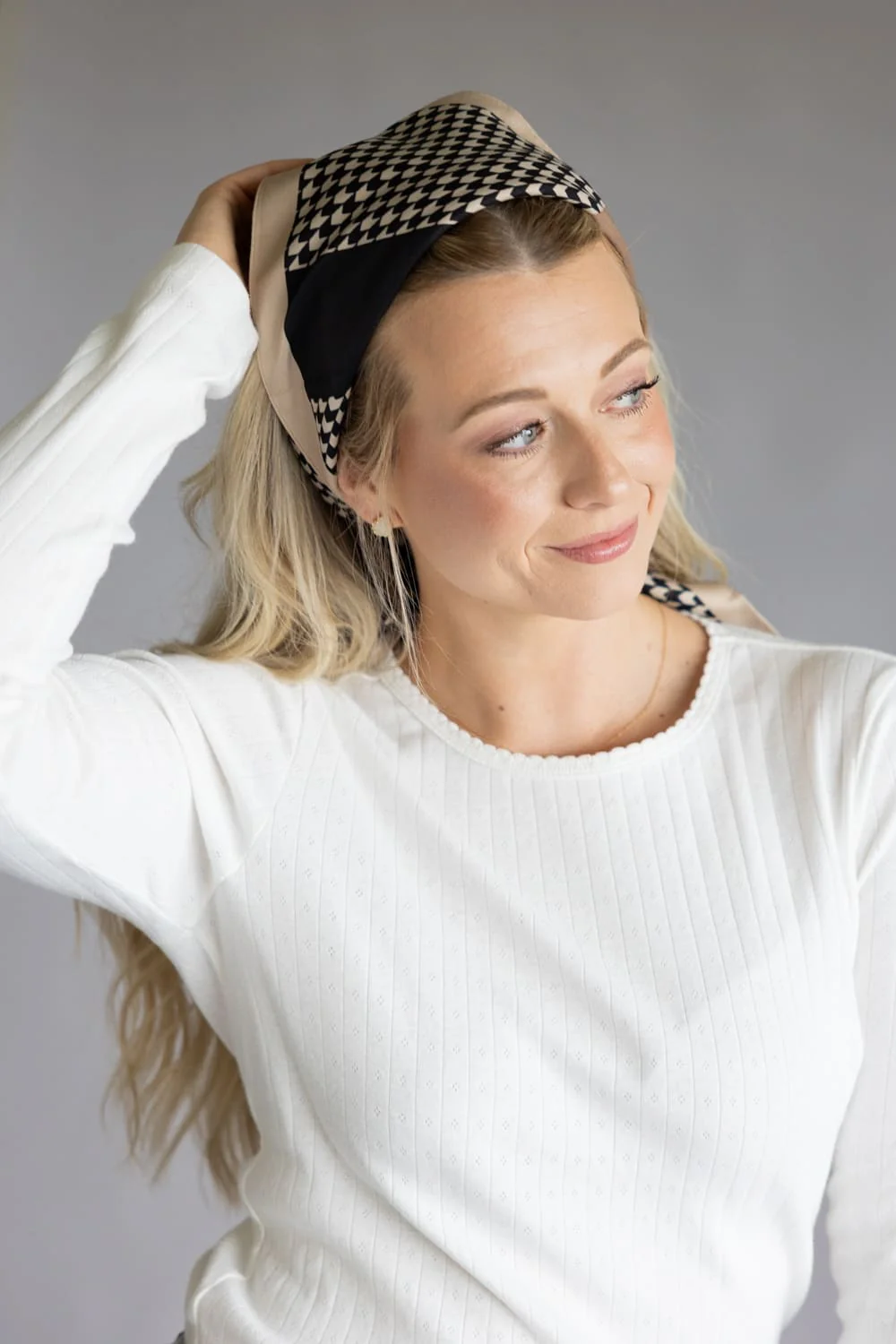 Chevron Scarf for Women in Brown | BLQS070BRN - Image 5