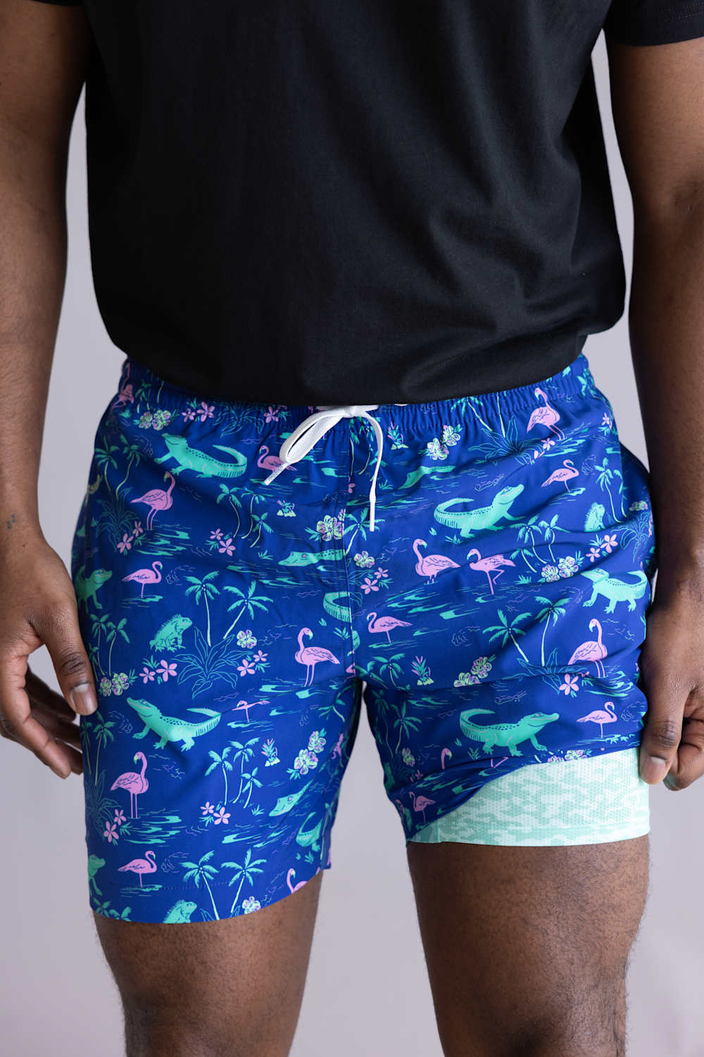 Chubbies Classic Swim Trunks 5.5” Shorts for Men in Swamp & Cirumcstance | 126261-09 BLUE - Image 2