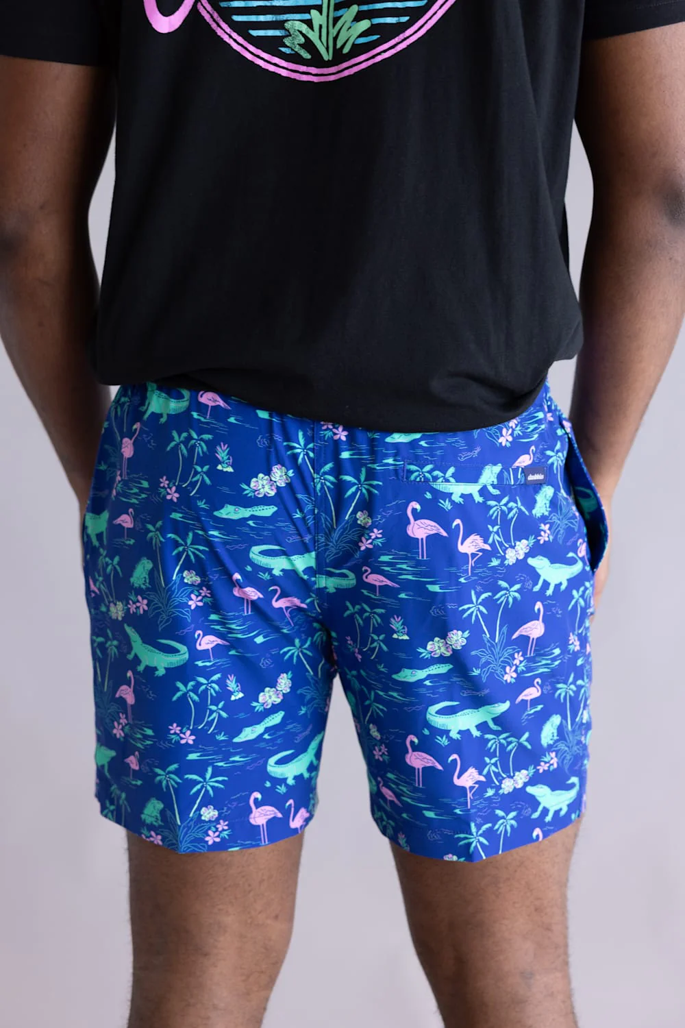 Chubbies Classic Swim Trunks 5.5” Shorts for Men in Swamp & Cirumcstance | 126261-09 BLUE - Image 3