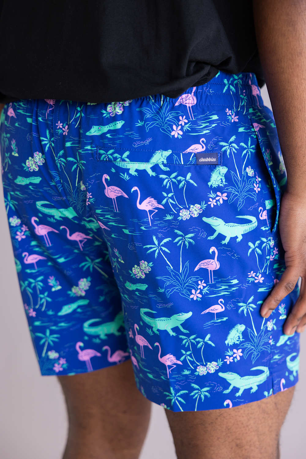 Chubbies Classic Swim Trunks 5.5” Shorts for Men in Swamp & Cirumcstance | 126261-09 BLUE - Image 4