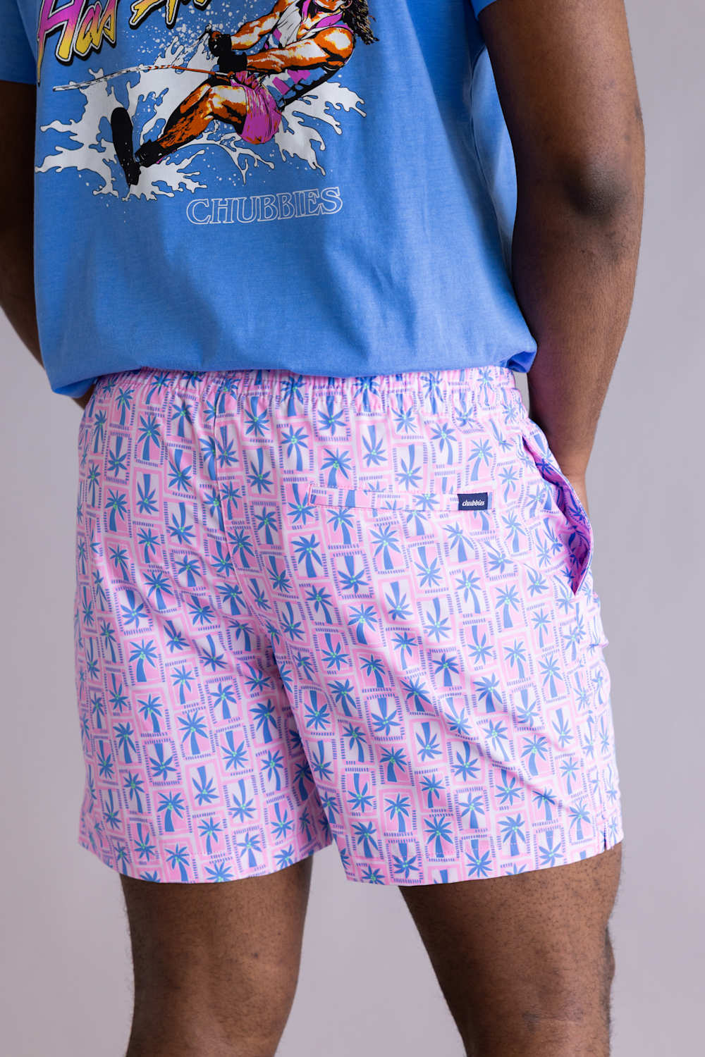 Chubbies Classic Swim Trunks 5.5” Shorts for Men in Pink | 126261-12 PINK - Image 3