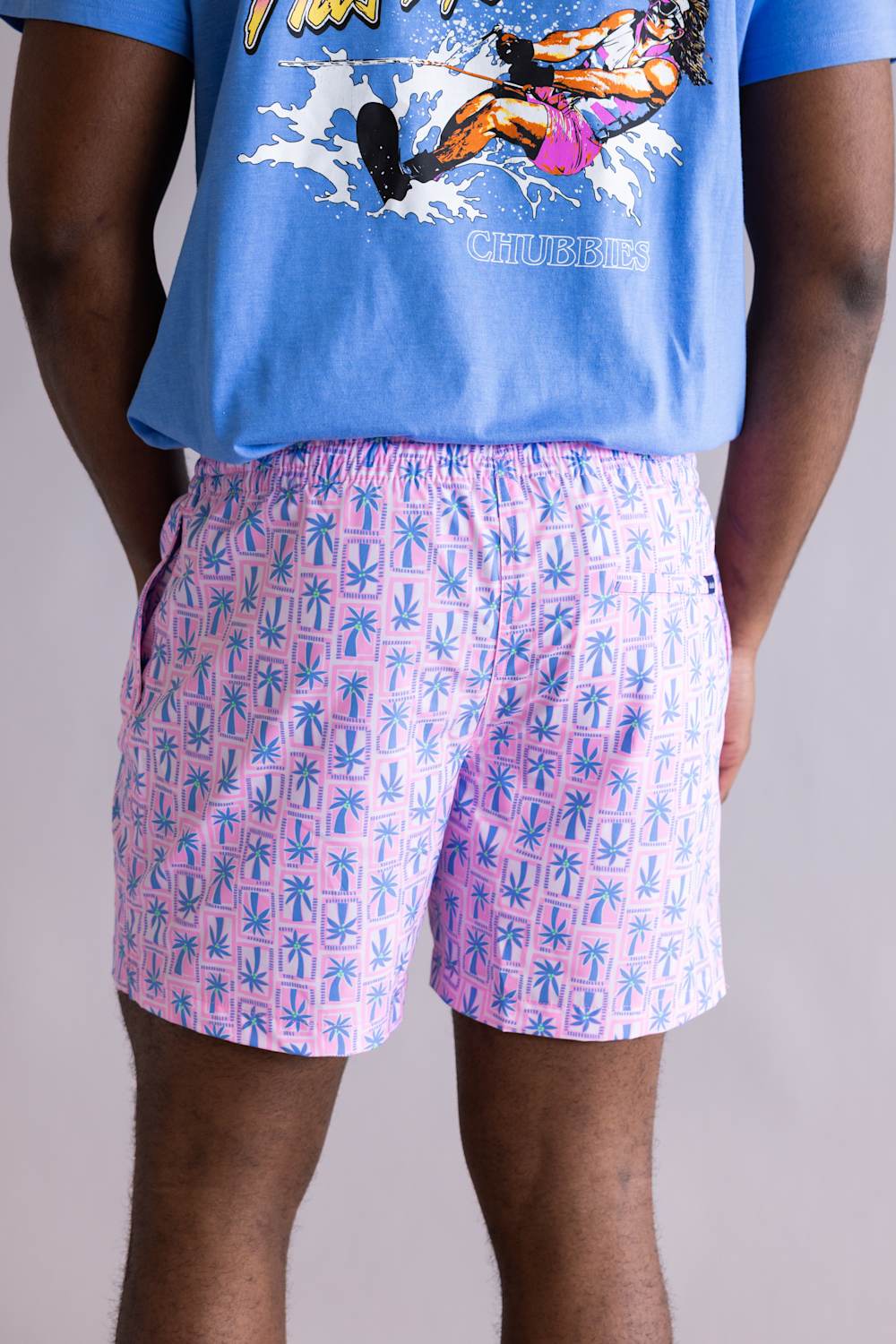 Chubbies Classic Swim Trunks 5.5” Shorts for Men in Pink | 126261-12 PINK - Image 4