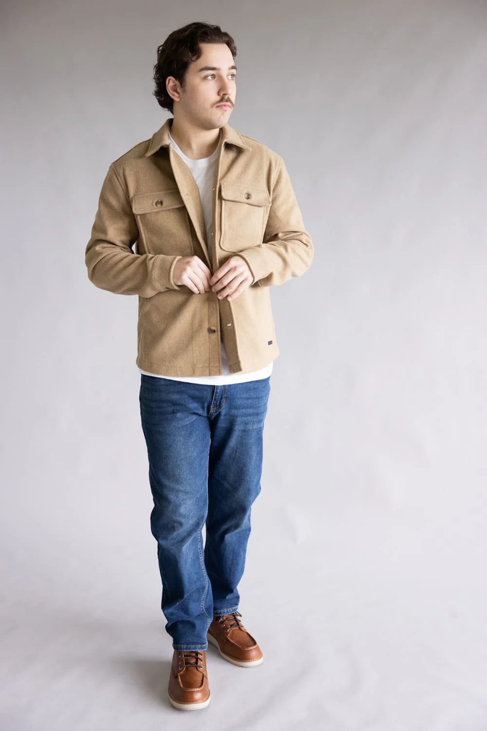 Civil Society Durbin Jacket for Men in Heather Khaki | MCSH-3017-HTHRKHAKI - Image 5