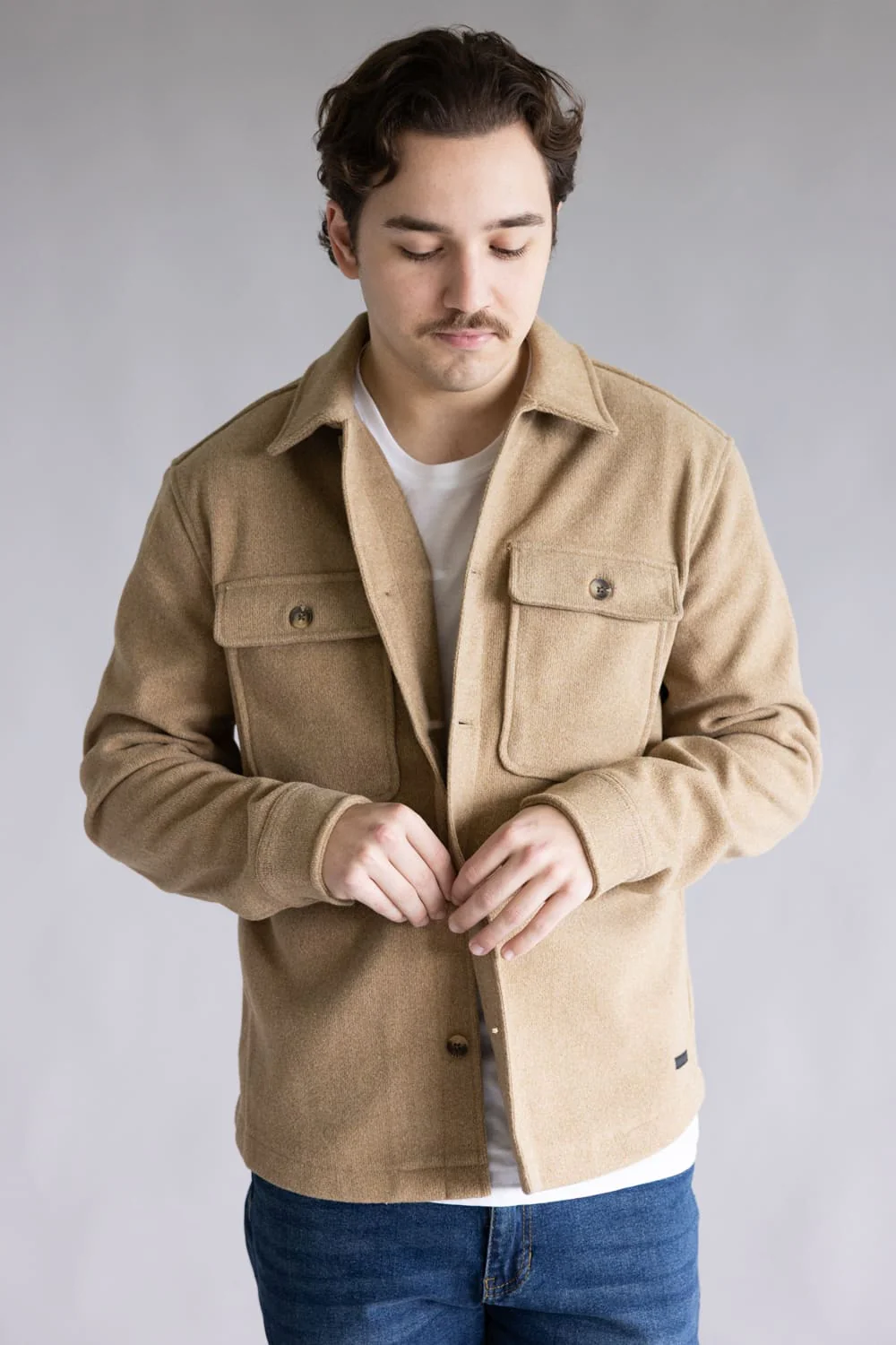 Civil Society Durbin Jacket for Men in Heather Khaki | MCSH-3017-HTHRKHAKI - Image 6