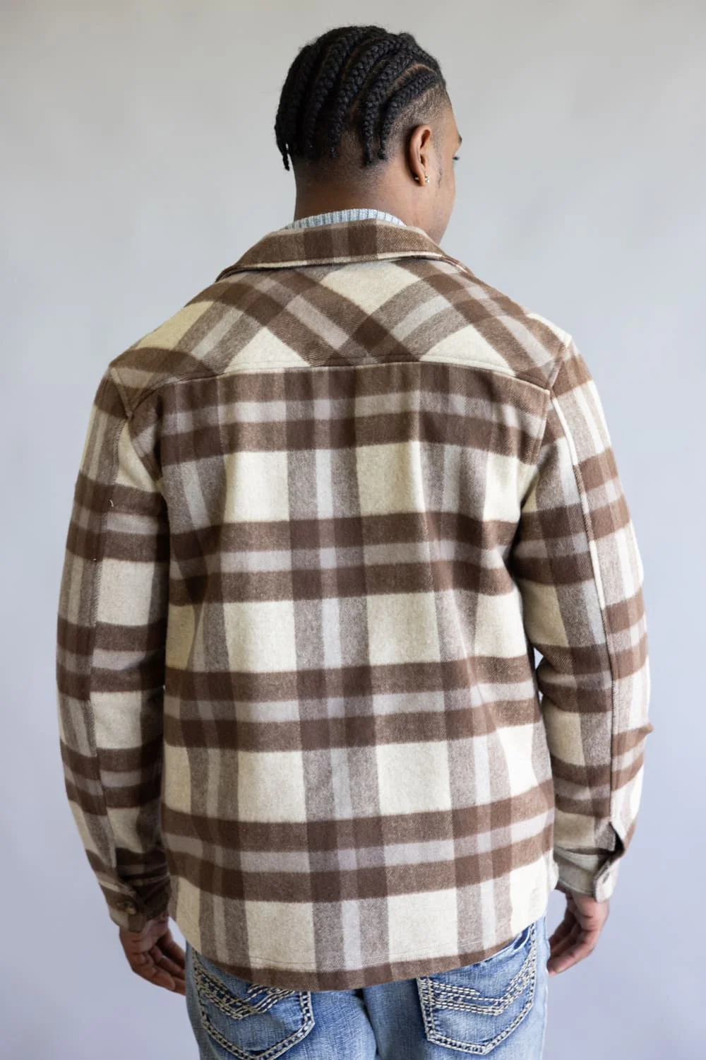Civil Society Micah Shirt Jacket for Men in Stone | MCSH-3031-STONE - Image 4